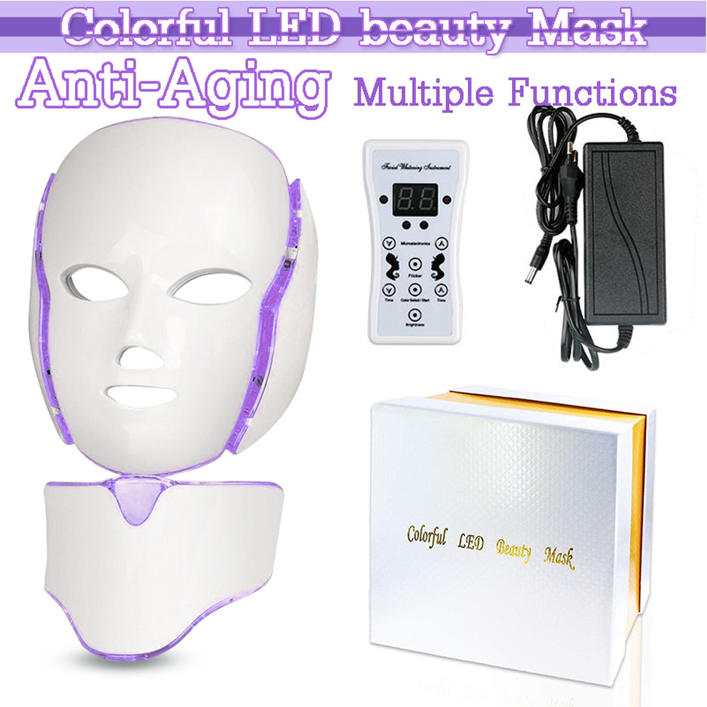 Facial Mask Facial 7 Colours LED Photon Beauty Mask Skin Rejuvenation Home Face Lifting Whitening Skin Care Beauty Mask