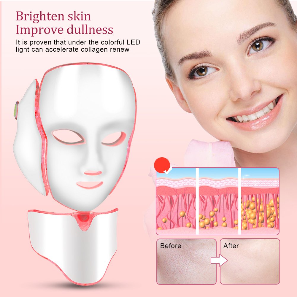 Facial Mask Facial 7 Colours LED Photon Beauty Mask Skin Rejuvenation Home Face Lifting Whitening Skin Care Beauty Mask